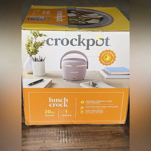 2 NWT Crockpots Lunch Size Pink/Red/1 person 20 oz Food Warmers - Picture 3 of 9